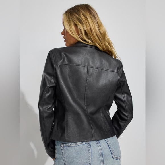 Garage Black Faux Leather Worker Jacket - Picture 7 of 7